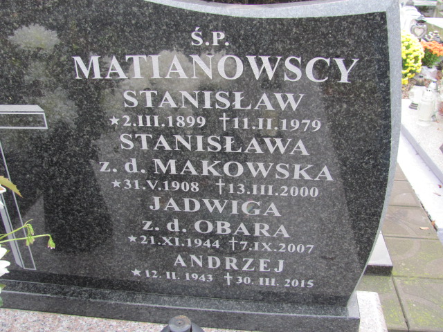 Jadwiga Matianowska 1944 Sierpc - Grobonet - Wyszukiwarka osób pochowanych