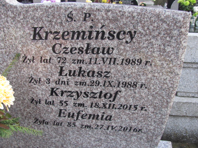 Krzysztof Krzemiński Sierpc - Grobonet - Wyszukiwarka osób pochowanych