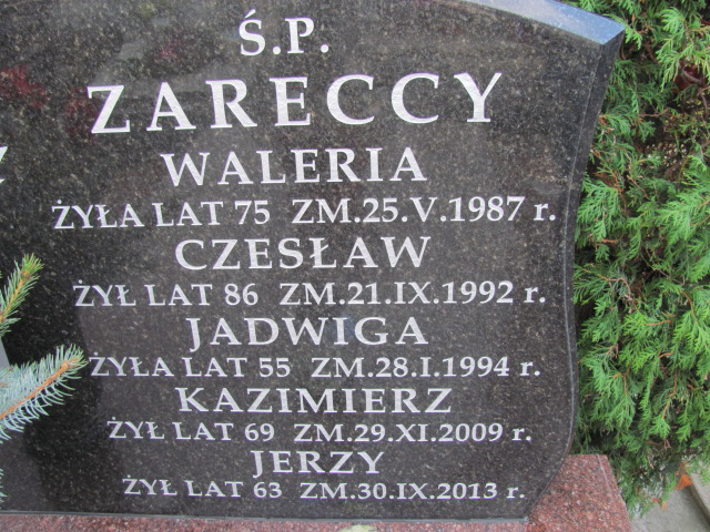 Waleria Zarecka  Sierpc - Grobonet - Wyszukiwarka osób pochowanych