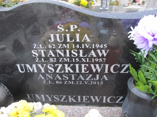 Anastazja Umyszkiewicz Sierpc - Grobonet - Wyszukiwarka osób pochowanych