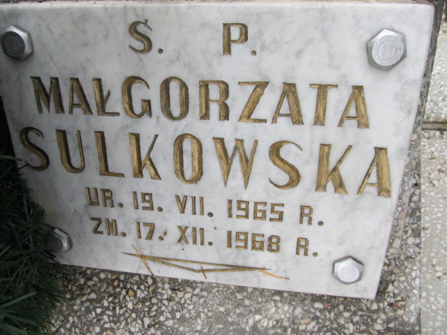 Małgorzata Sulkowska 1965 Sierpc - Grobonet - Wyszukiwarka osób pochowanych