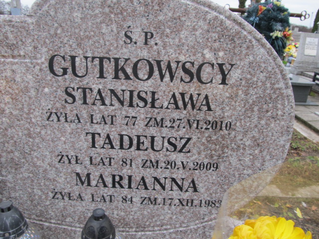 Marianna Gutkowska Sierpc - Grobonet - Wyszukiwarka osób pochowanych