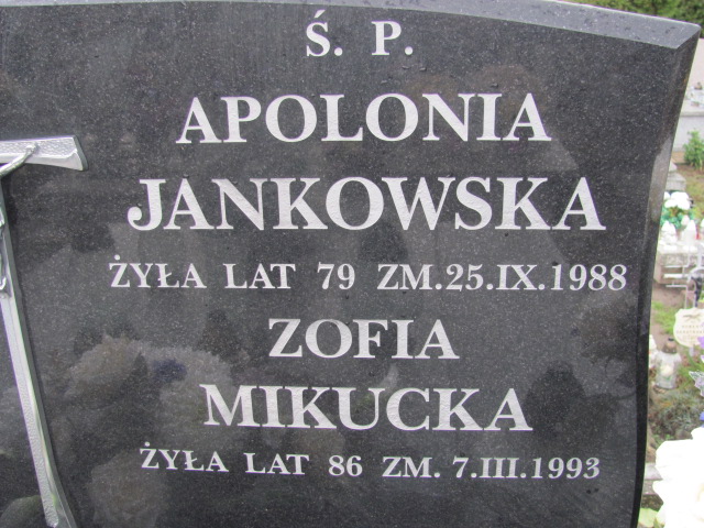 Apolonia Jankowska Sierpc - Grobonet - Wyszukiwarka osób pochowanych