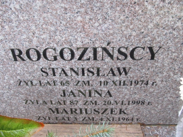 Mariusz Rogoziński Sierpc - Grobonet - Wyszukiwarka osób pochowanych