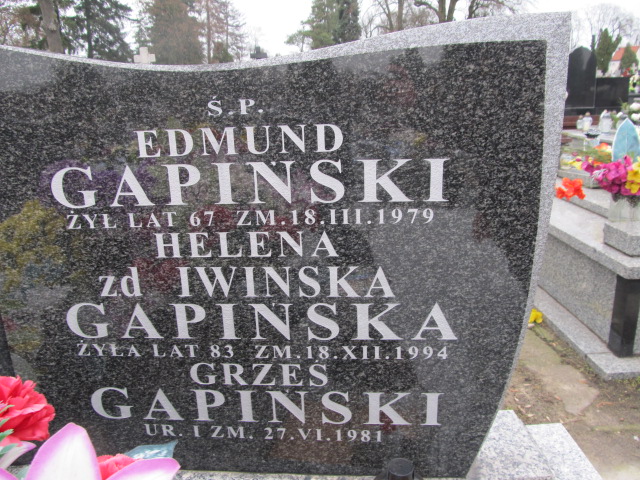 Helena Gapińska Sierpc - Grobonet - Wyszukiwarka osób pochowanych