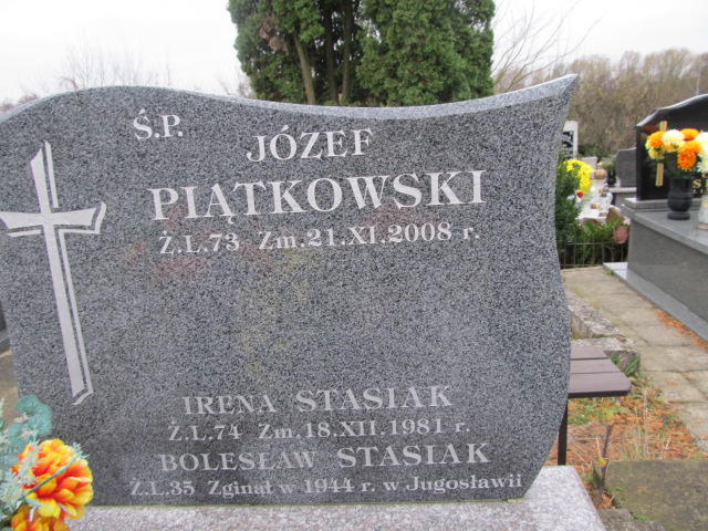 Józef Piątkowski Sierpc - Grobonet - Wyszukiwarka osób pochowanych